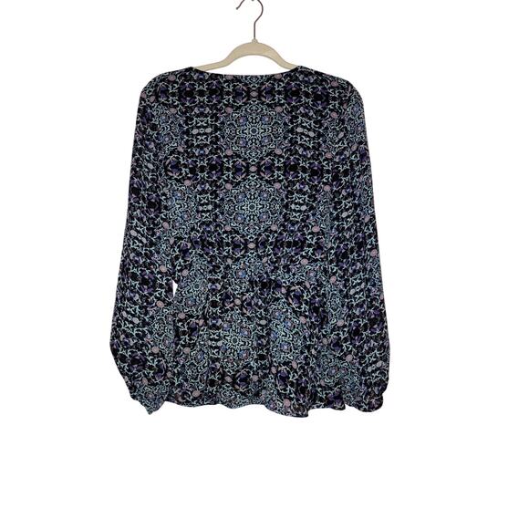 Venus abstract boho peplum blouse no size tag compares to a large - Picture 4 of 5